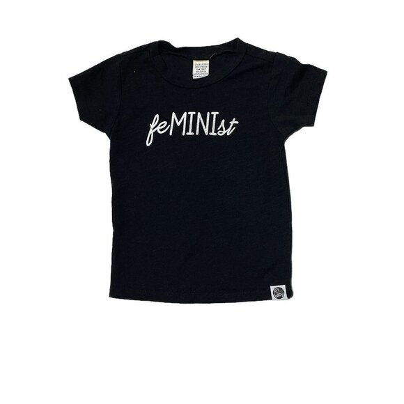 Hey Baby Black Feminist Tee - Picture 1 of 3